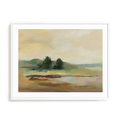 Muted Yellow Sky Art in Stretched Canvas, Framed Print Under Glass, and Gallery Wrapped Shadow Box Canvas