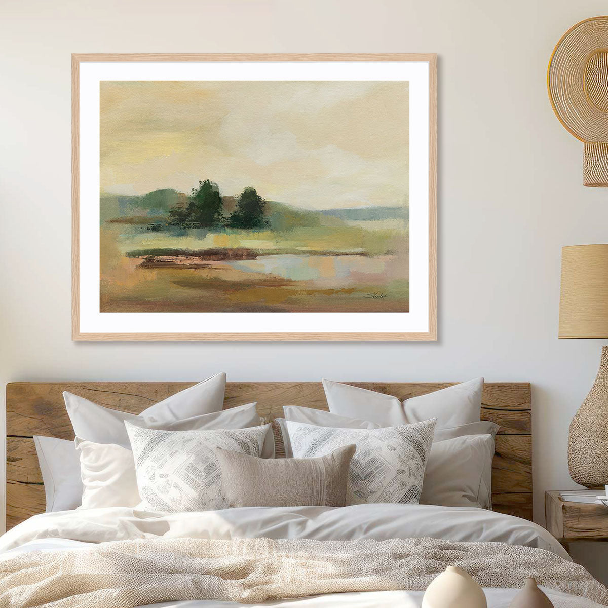 Muted Yellow Sky Art in Stretched Canvas, Framed Print Under Glass, and Gallery Wrapped Shadow Box Canvas