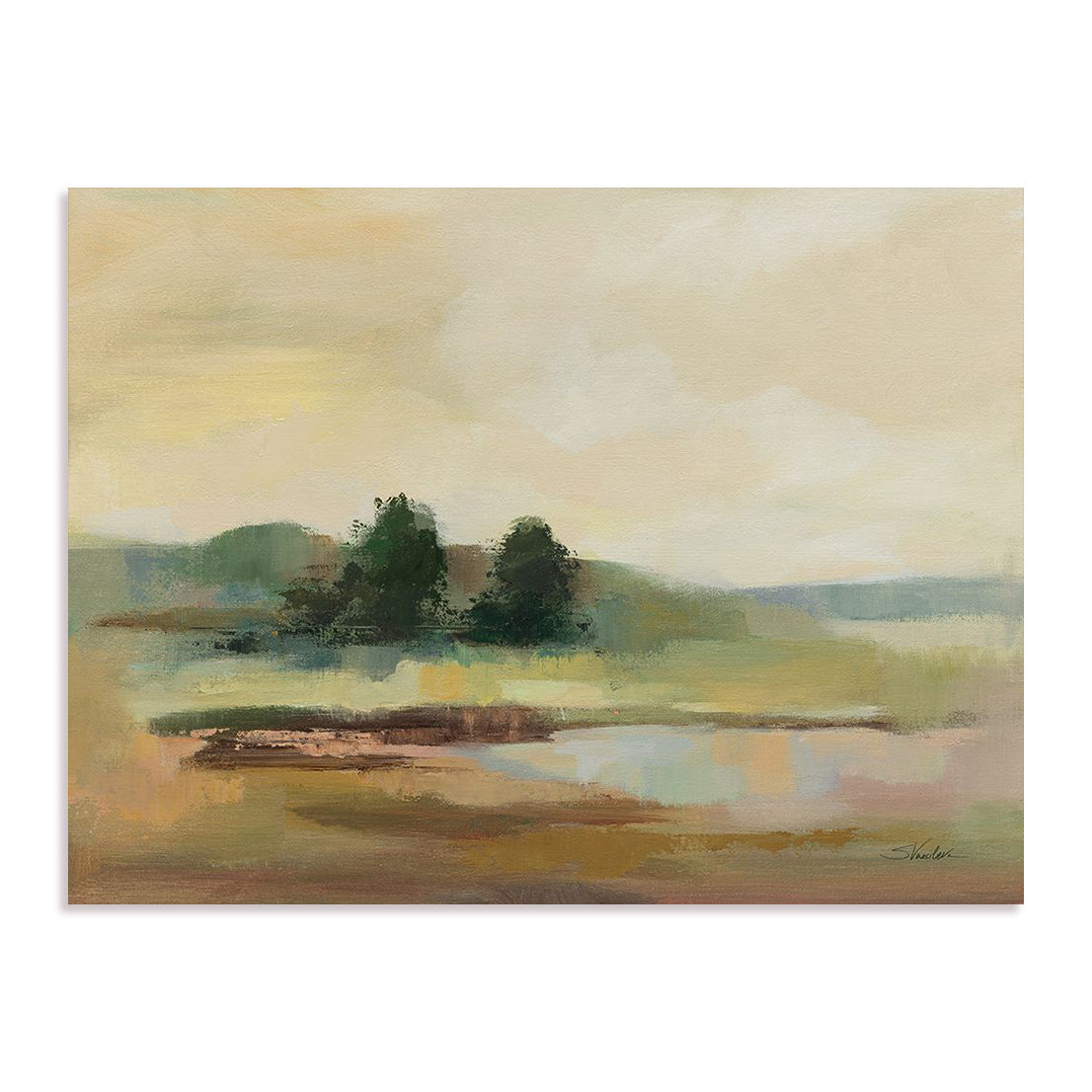 Muted Yellow Sky Art in Stretched Canvas, Framed Print Under Glass, and Gallery Wrapped Shadow Box Canvas